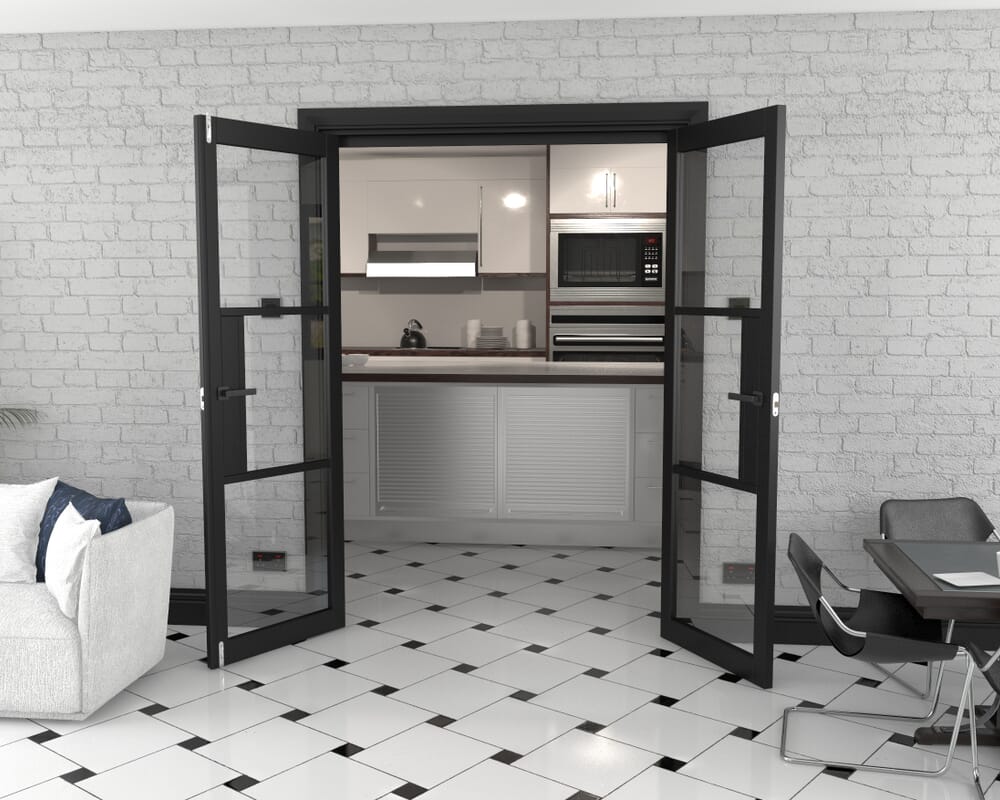 Heritage Black Glazed Prefinished French Door Set 1428mm(W) x 2021mm(H)