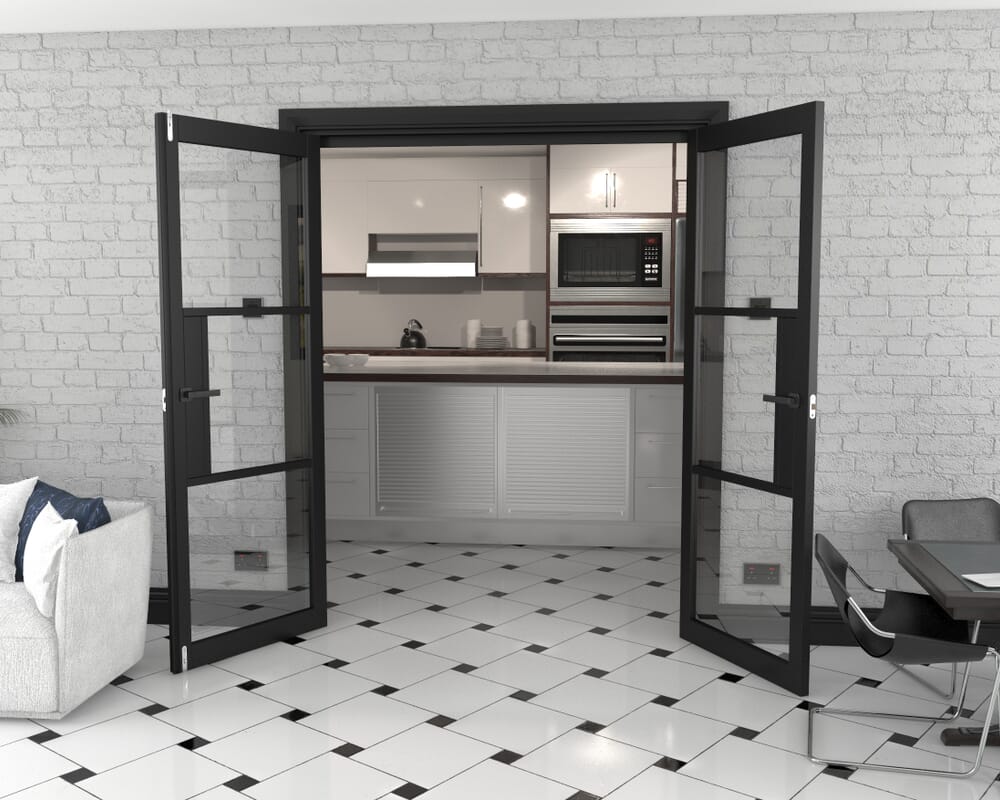 Heritage Black Glazed Prefinished French Door Set 1580mm(W) x 2021mm(H)