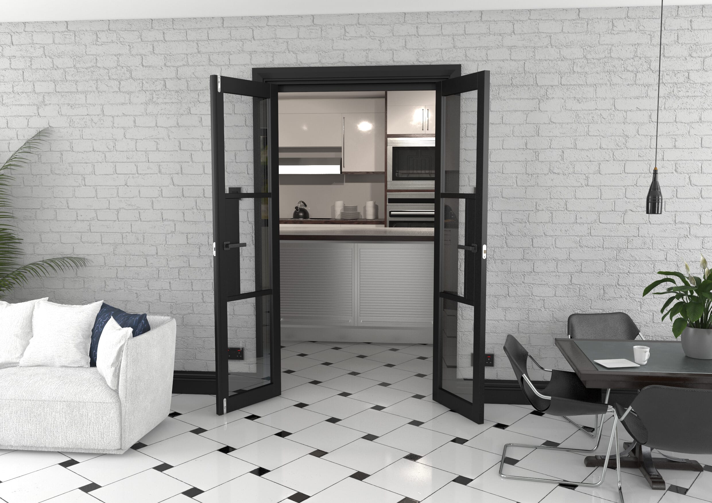 Heritage Black Glazed Prefinished French Door Set 1122mm(W) x 2021mm(H)