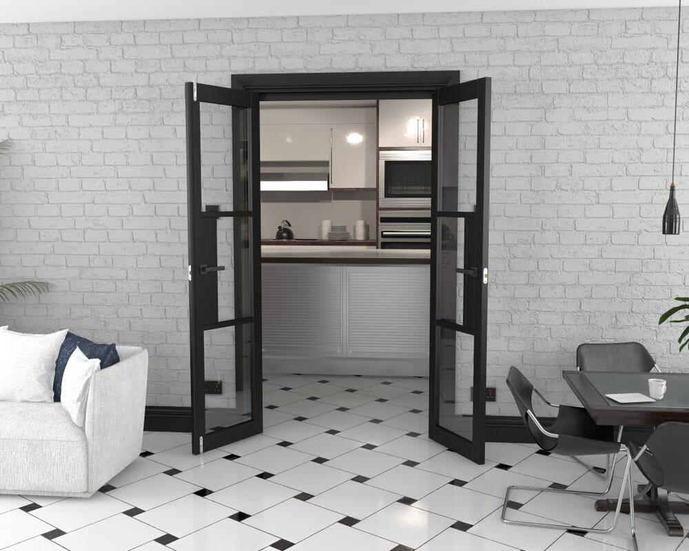 Heritage Black Glazed Prefinished French Door Set 1122mm(W) x 2021mm(H)