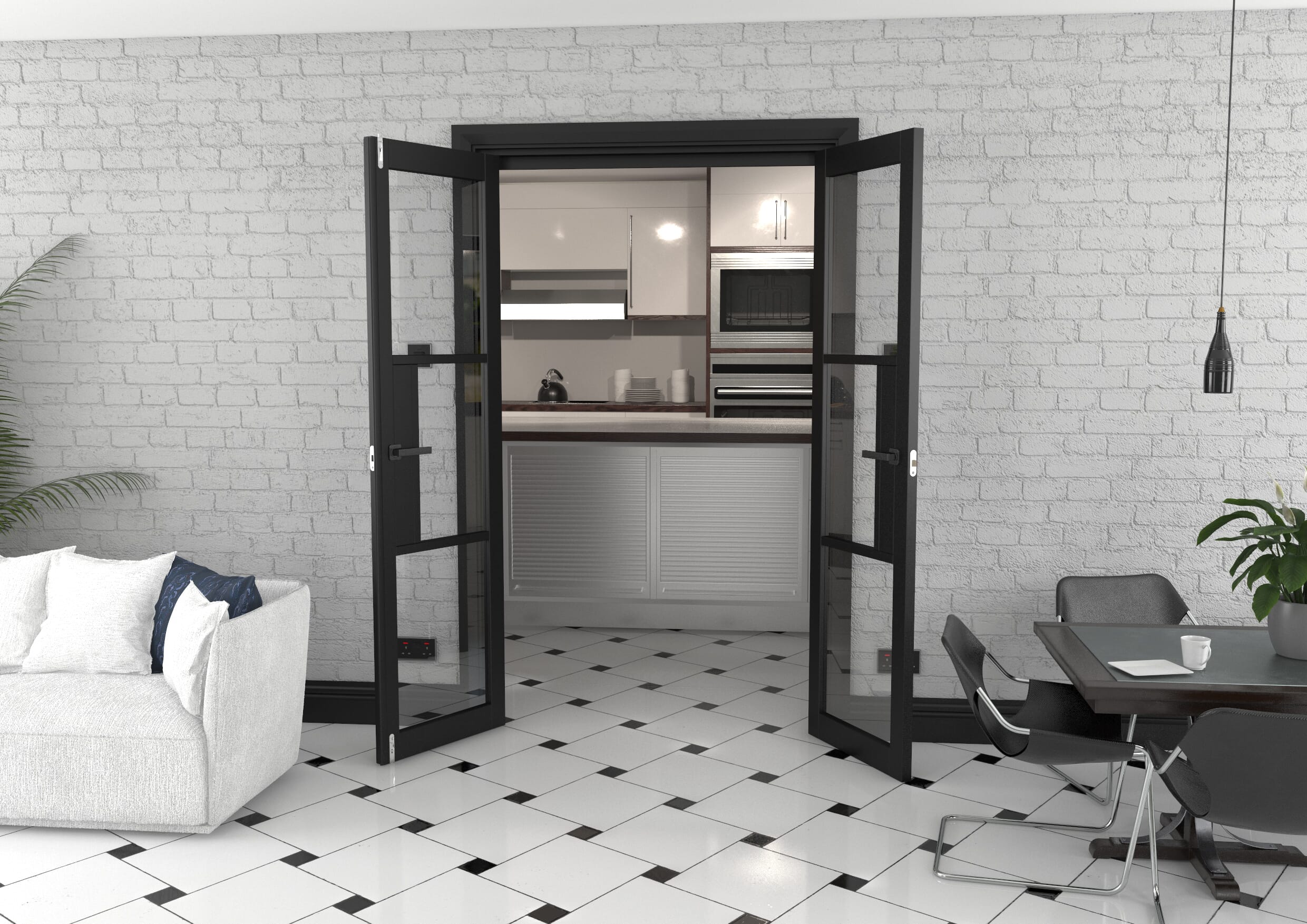 Heritage Black Glazed Prefinished French Door Set 1202mm(W) x 2021mm(H)