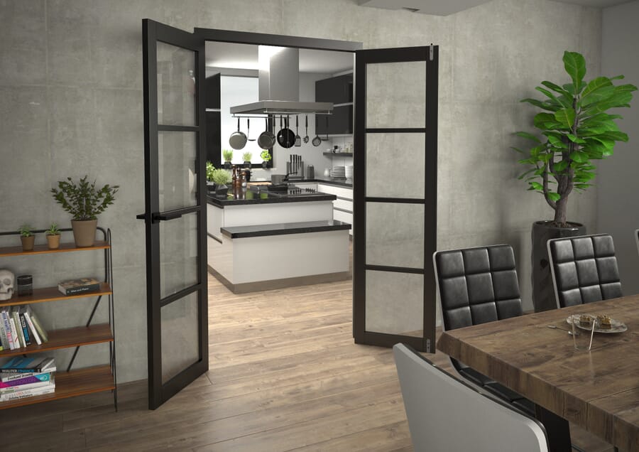 Black Kensington 4L Clear French Door Set