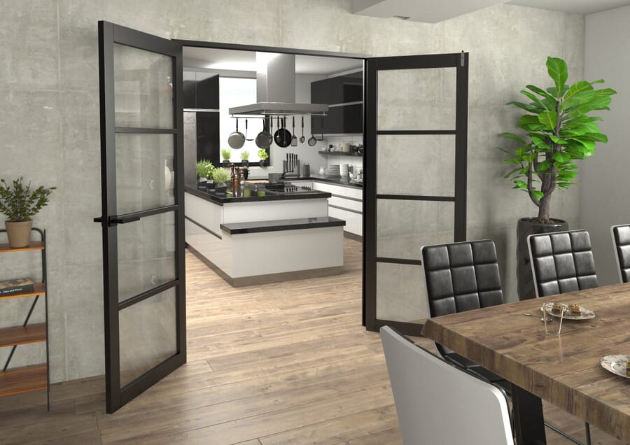 Black Kensington 4L Clear French Door Set