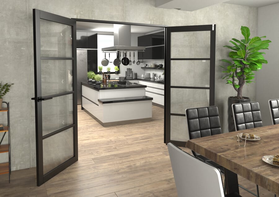 Black Kensington 4L Clear French Door Set