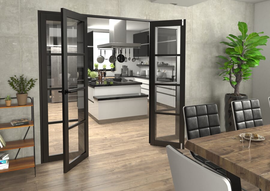 Black Kensington 4L Clear French Door Set