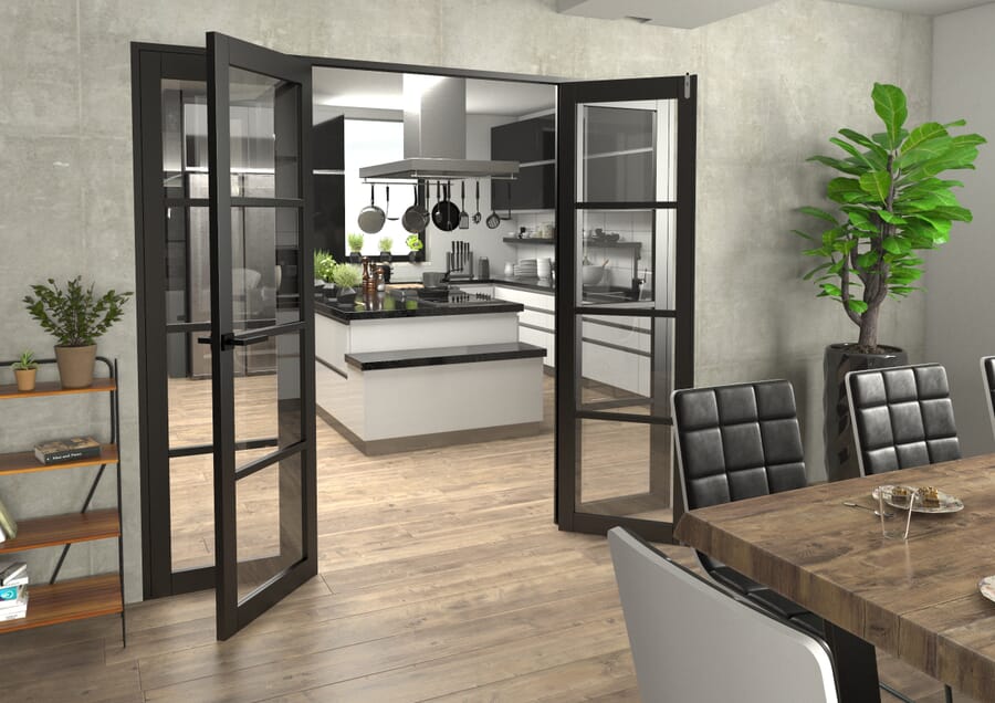 Black Kensington 4L Clear French Door Set