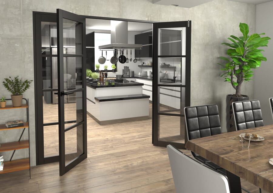 Black Kensington 4L Clear French Door Set