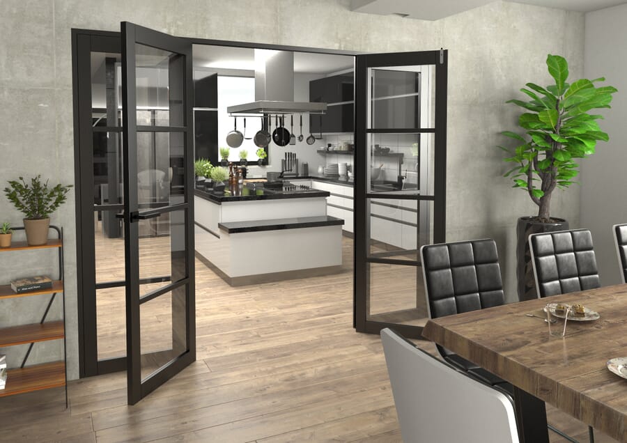 Black Kensington 4L Clear French Door Set