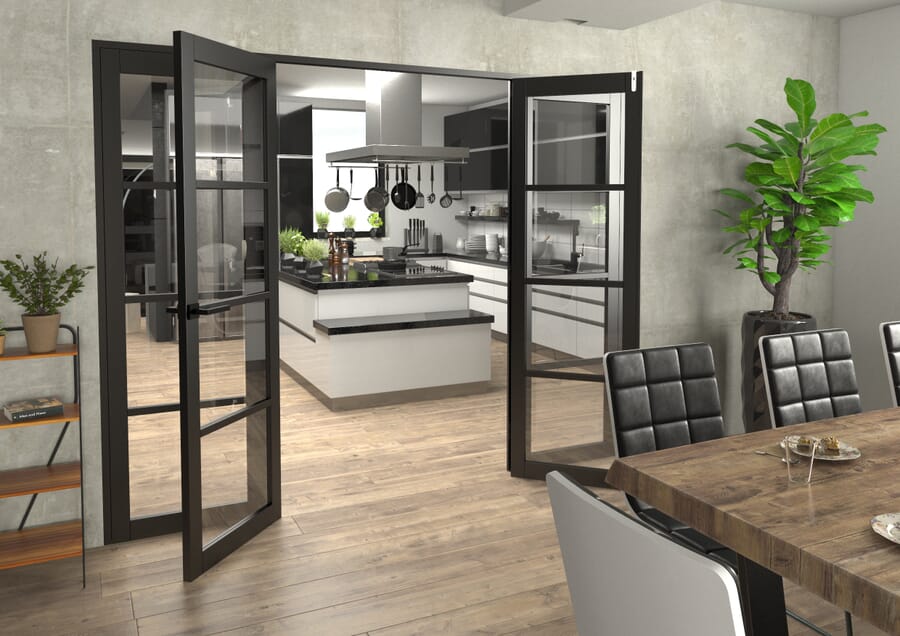 Black Kensington 4L Clear French Door Set