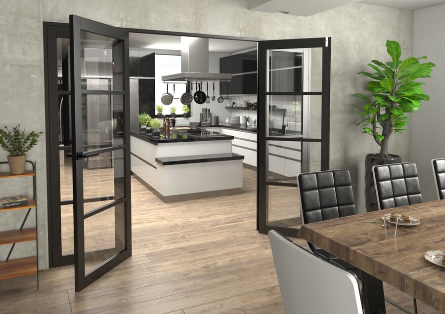 Black Kensington 4L Clear French Door Set