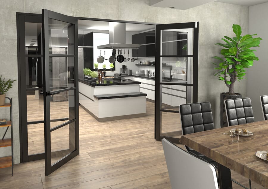 Black Kensington 4L Clear French Door Set