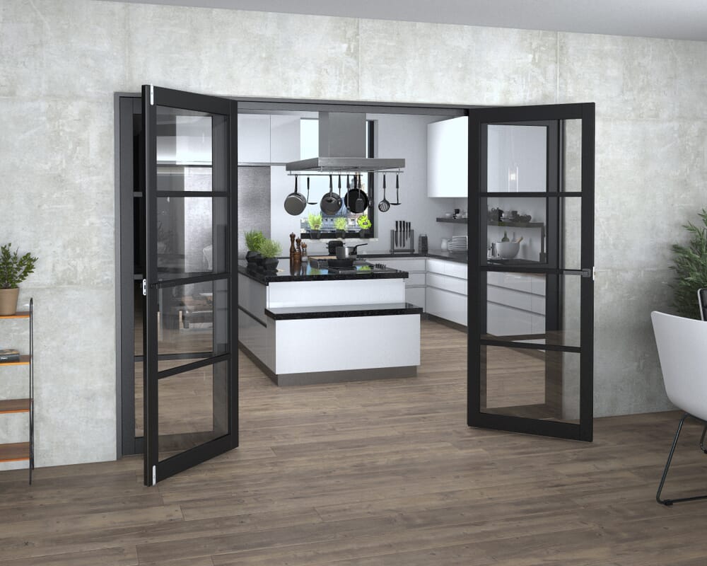 Black Kensington 4L Clear French Door Set 2764mm(W) x 2021mm(H)
