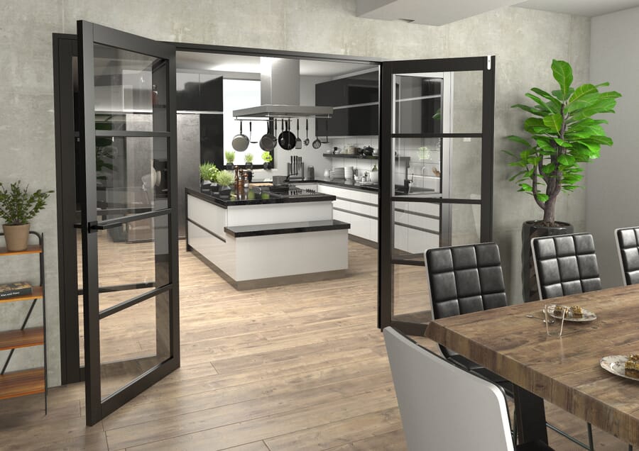 Black Kensington 4L Clear French Door Set