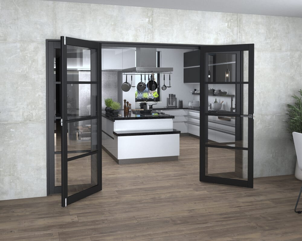 Black Kensington 4L Clear French Door Set 2838mm(W) x 2021mm(H)