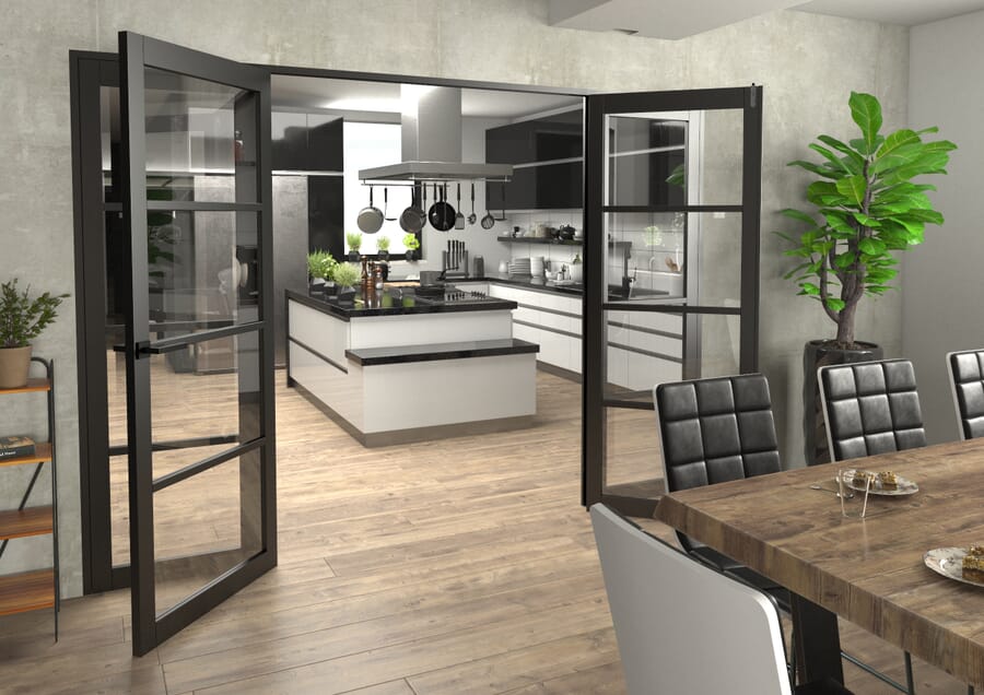 Black Kensington 4L Clear French Door Set