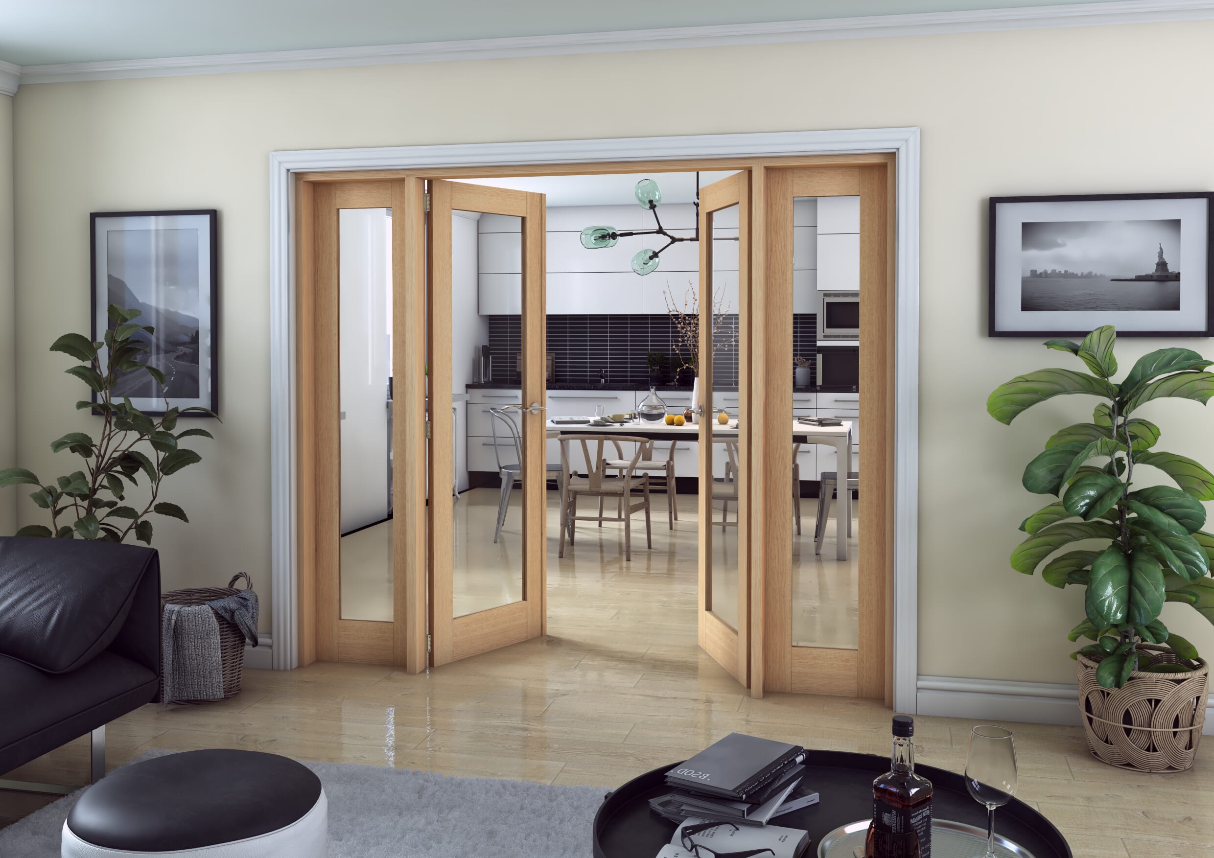 Oak P10 French Door Set 2074mm(W) x 2021mm(H)