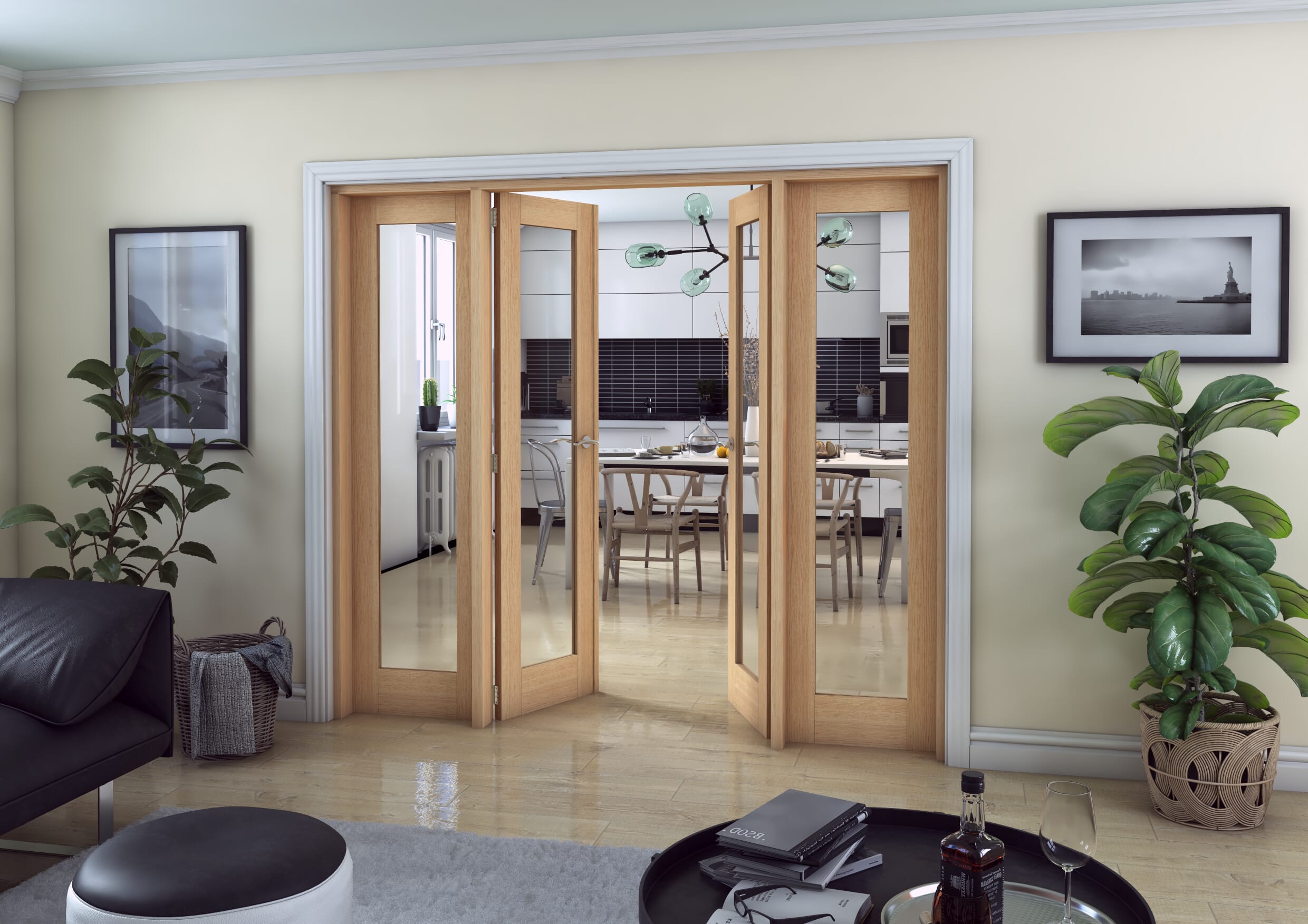 Oak P10 French Door Set 2072mm(W) x 2021mm(H)