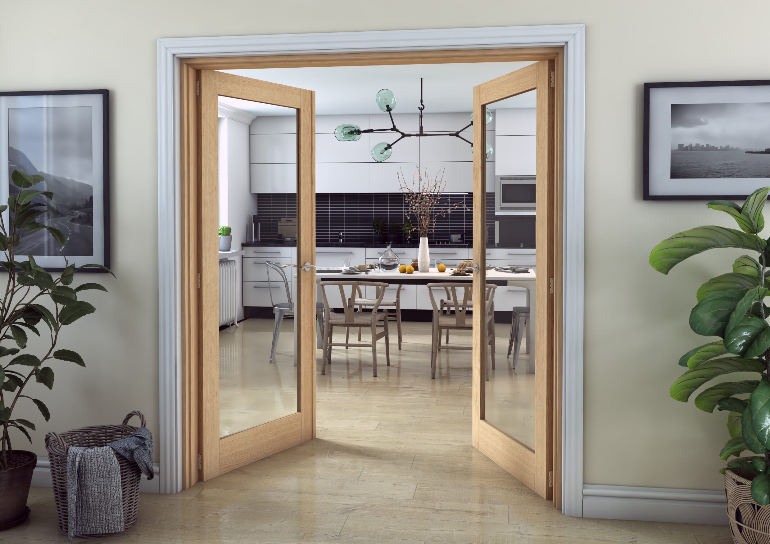 Oak P10 French Door Set 1580mm(W) x 2021mm(H)