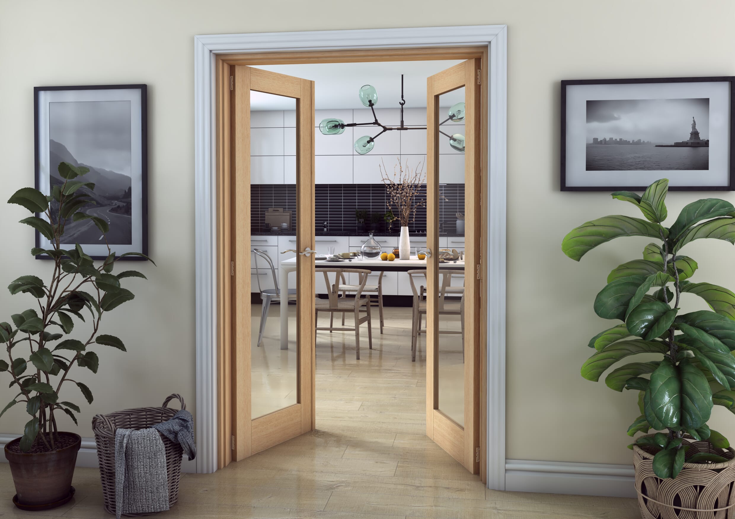 Oak P10 French Door Set 1202mm(W) x 2021mm(H)