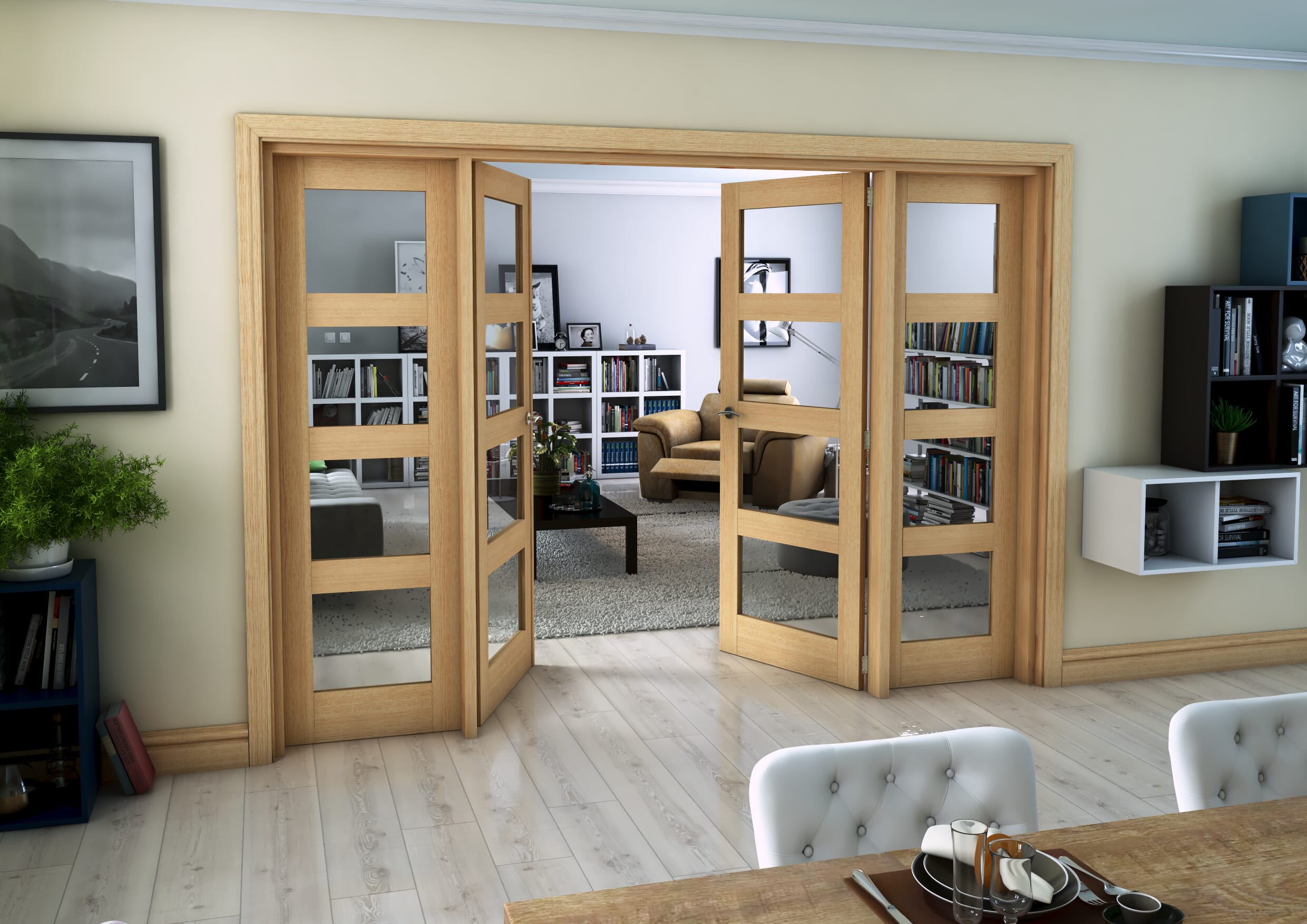 Oak 4L French Door Set 2530mm(W) x 2021mm(H)