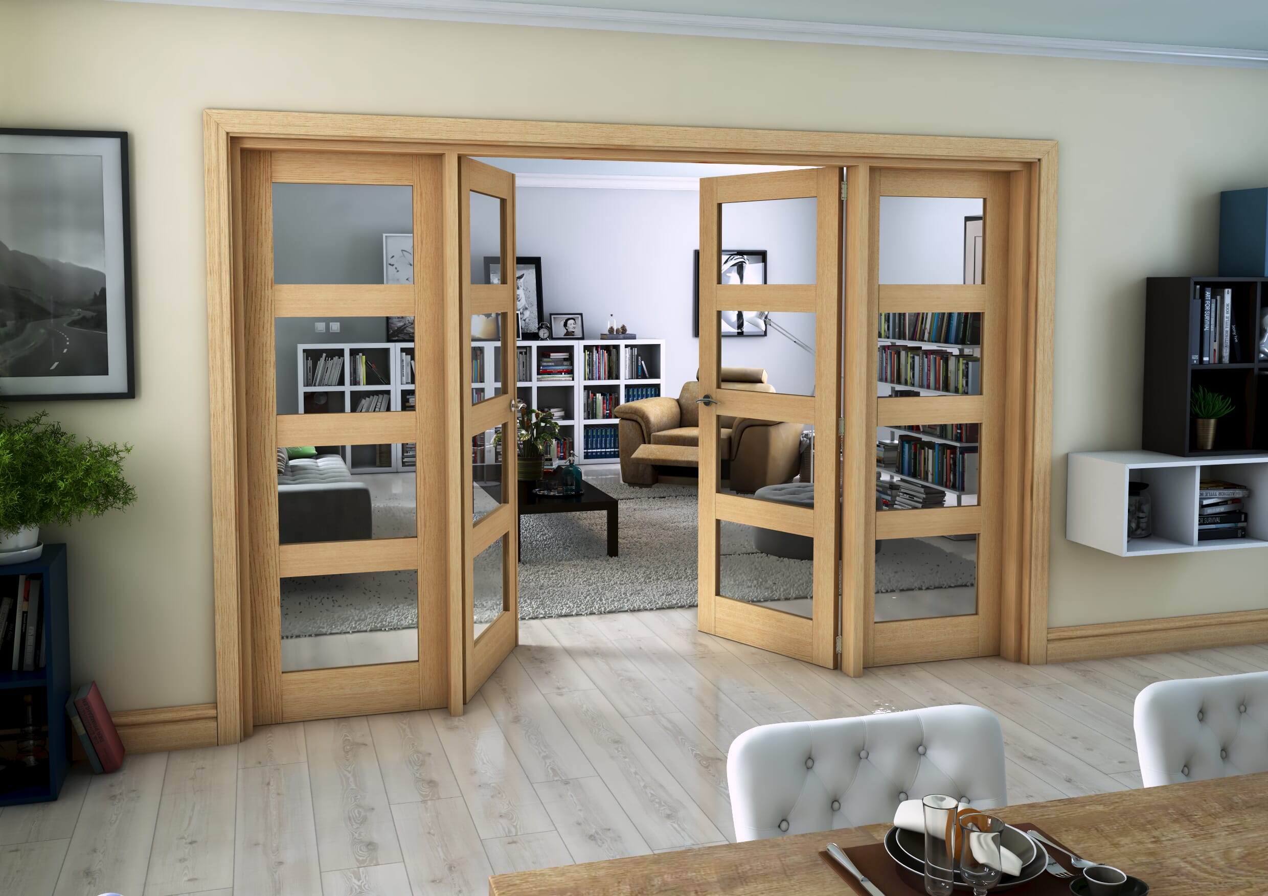 Oak 4L French Door Set 2610mm(W) x 2021mm(H)