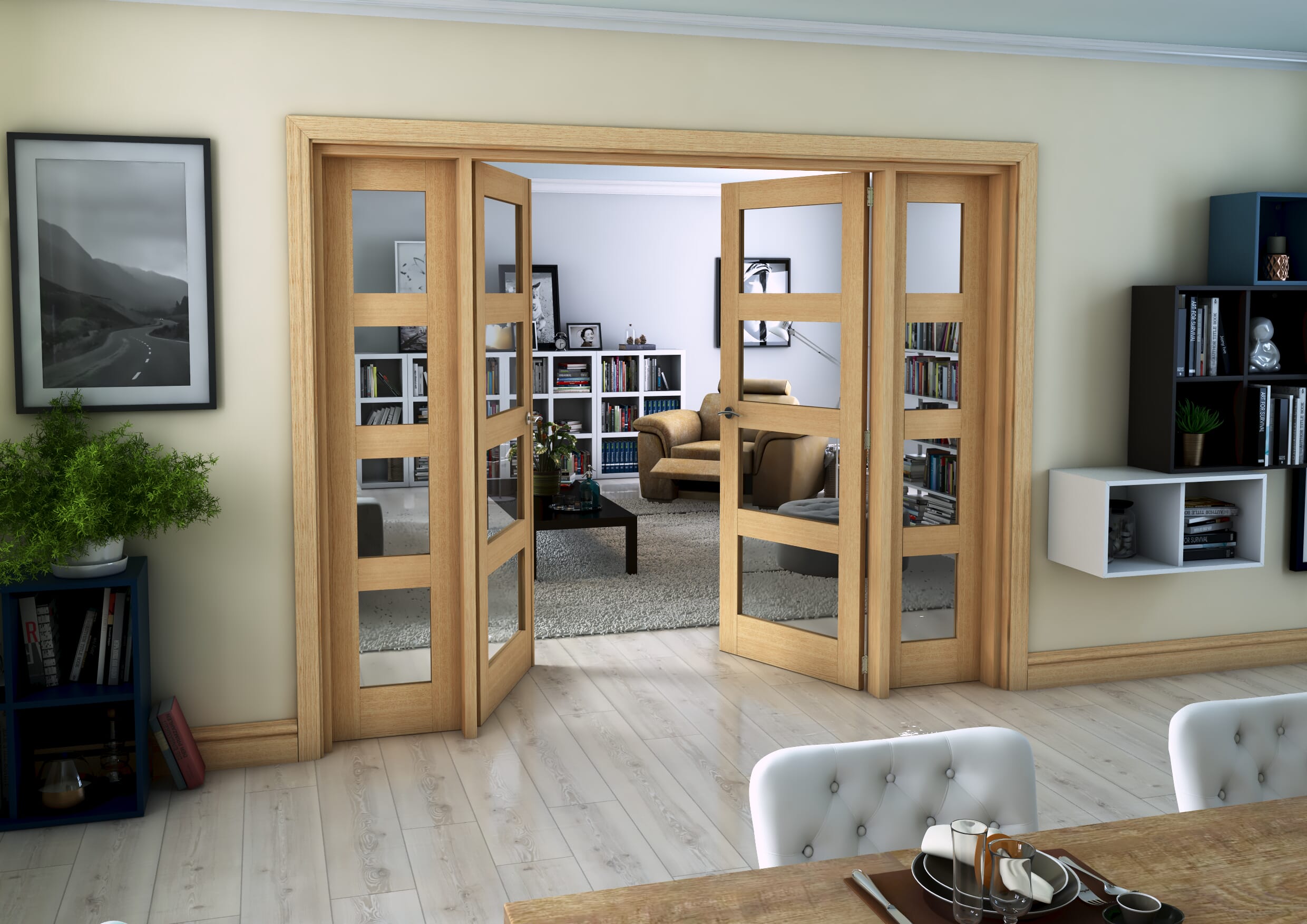 Oak 4L French Door Set 2530mm(W) x 2021mm(H)