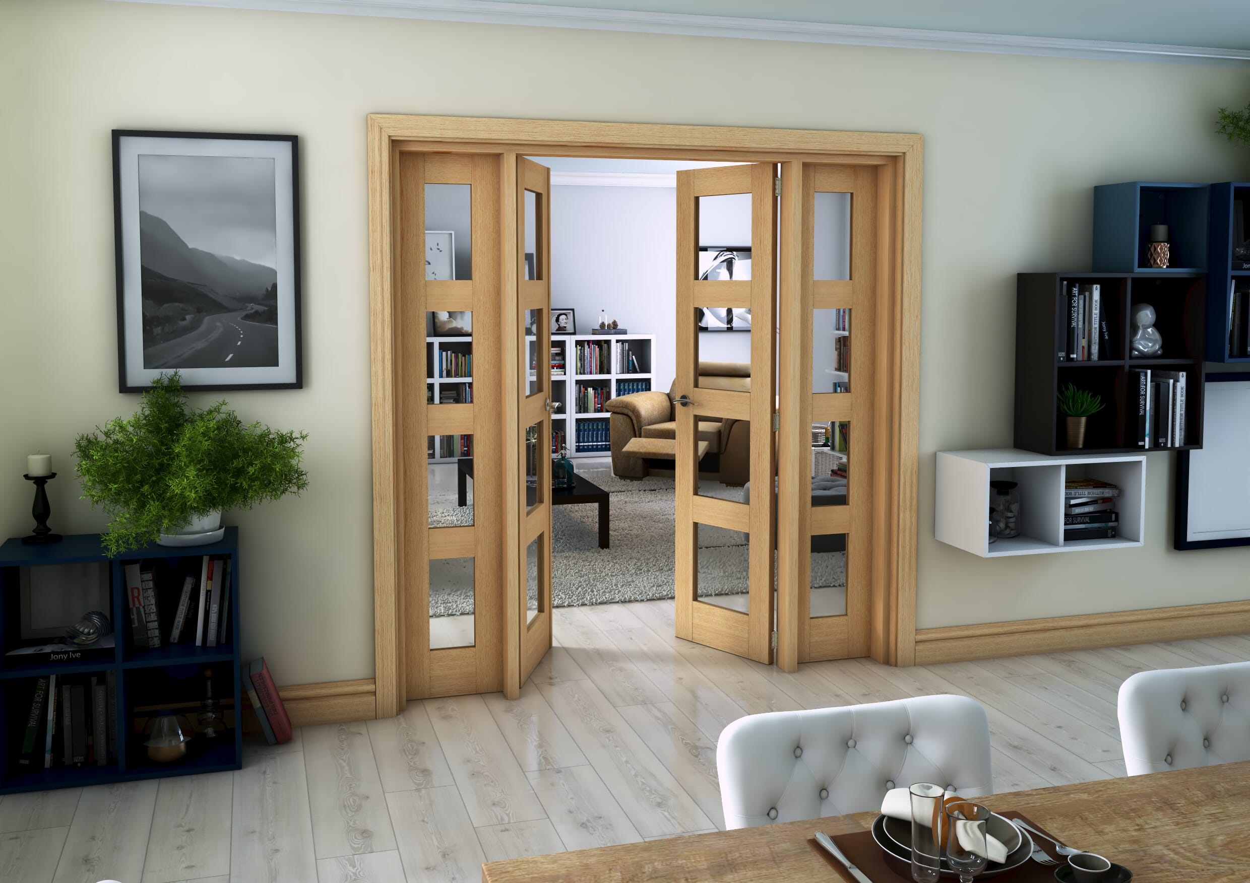Oak 4L French Door Set 2072mm(W) x 2021mm(H)