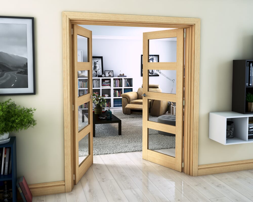 Oak 4L French Door Set 1426mm(W) x 2021mm(H)