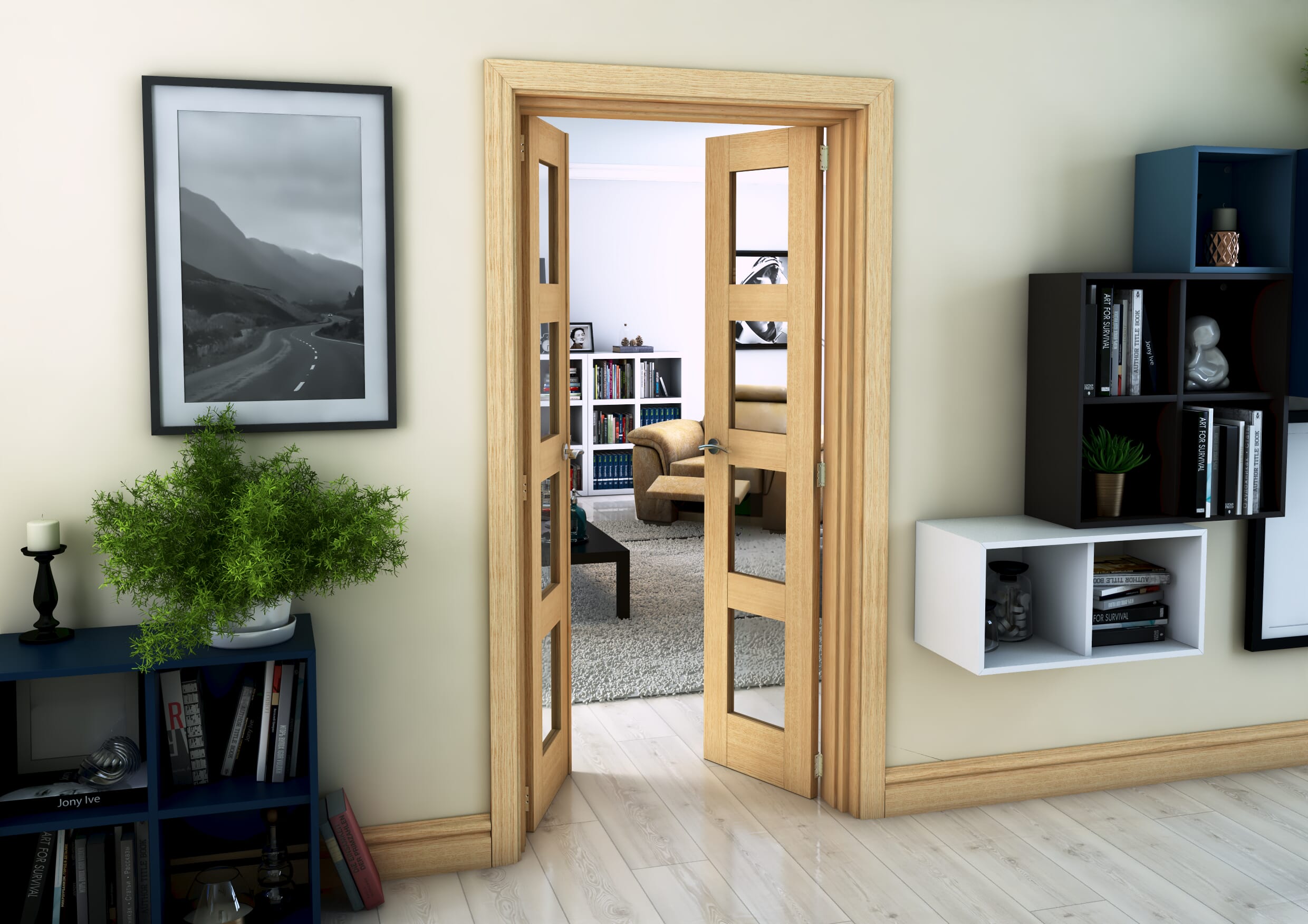Oak 4L French Door Set 1122mm(W) x 2021mm(H)