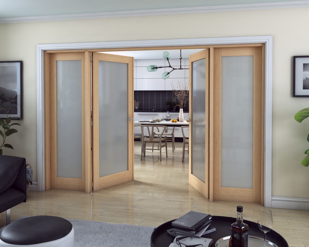 Oak Obscure Glazed French Door Set 2836mm(W) x 2021mm(H)