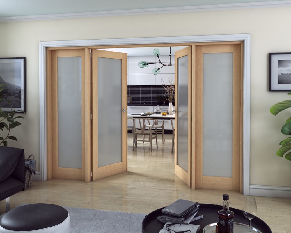 Oak Obscure Glazed French Door Set 2610mm(W) x 2021mm(H)