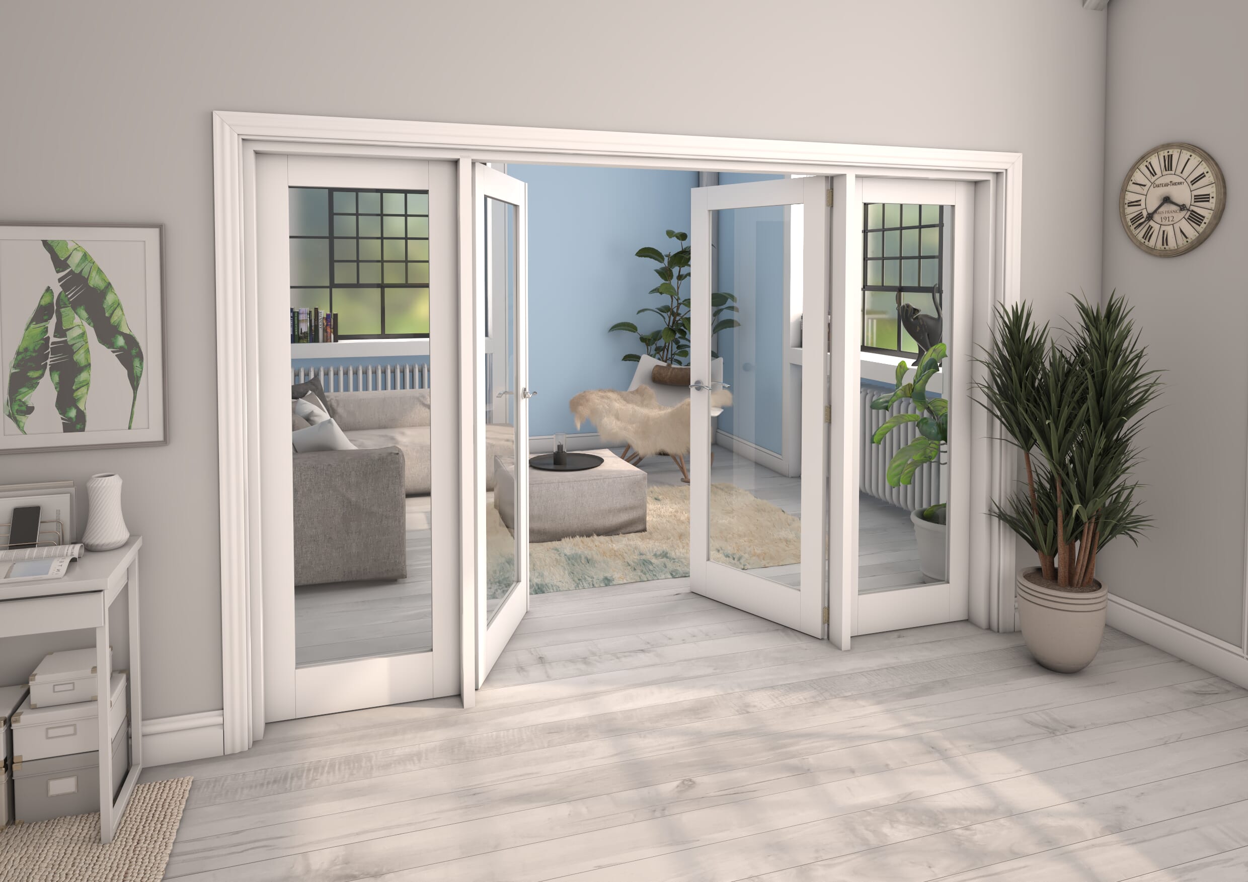 White P10 French Door Set 2684mm(W) x 2021mm(H)