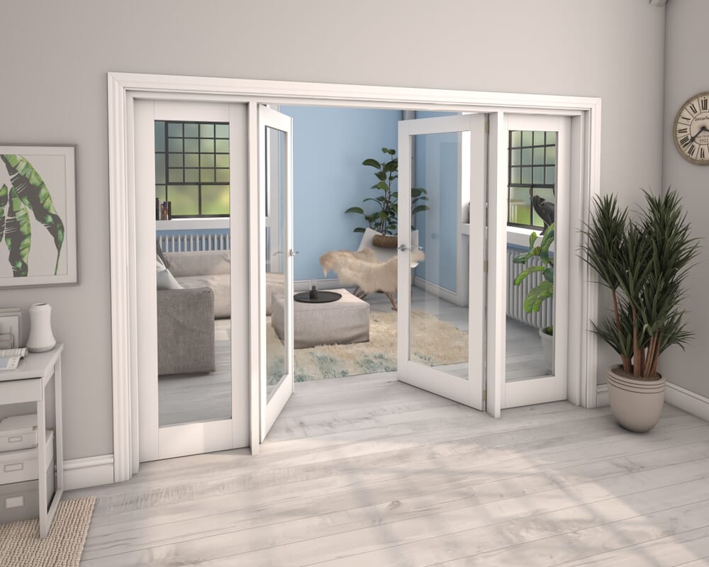 White P10 French Door Set 2610mm(W) x 2021mm(H)