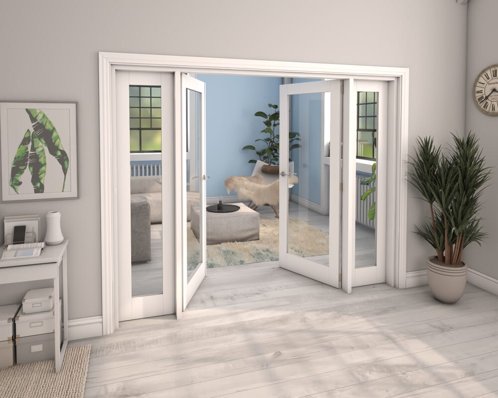 White P10 French Door Set 2530mm(W) x 2021mm(H)