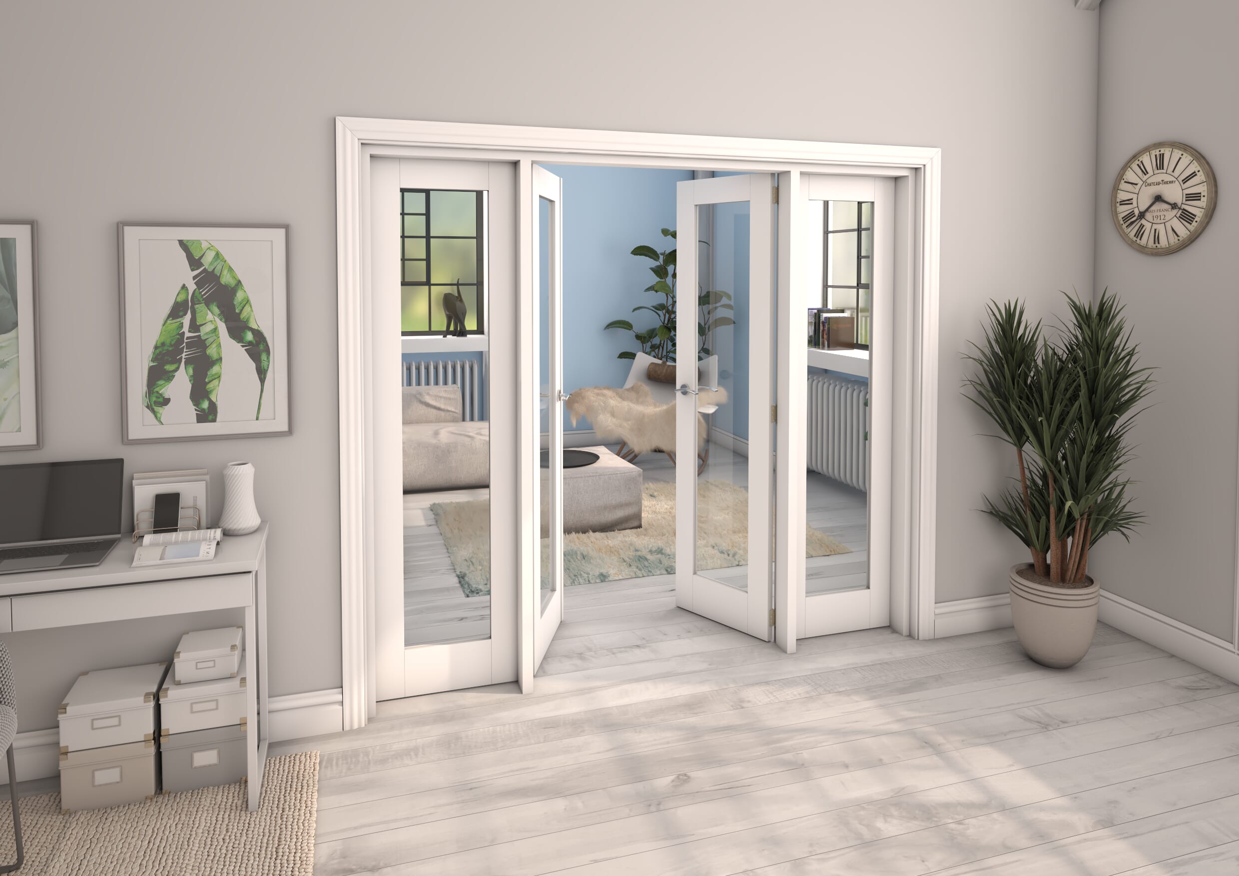 White P10 French Door Set 2072mm(W) x 2021mm(H)
