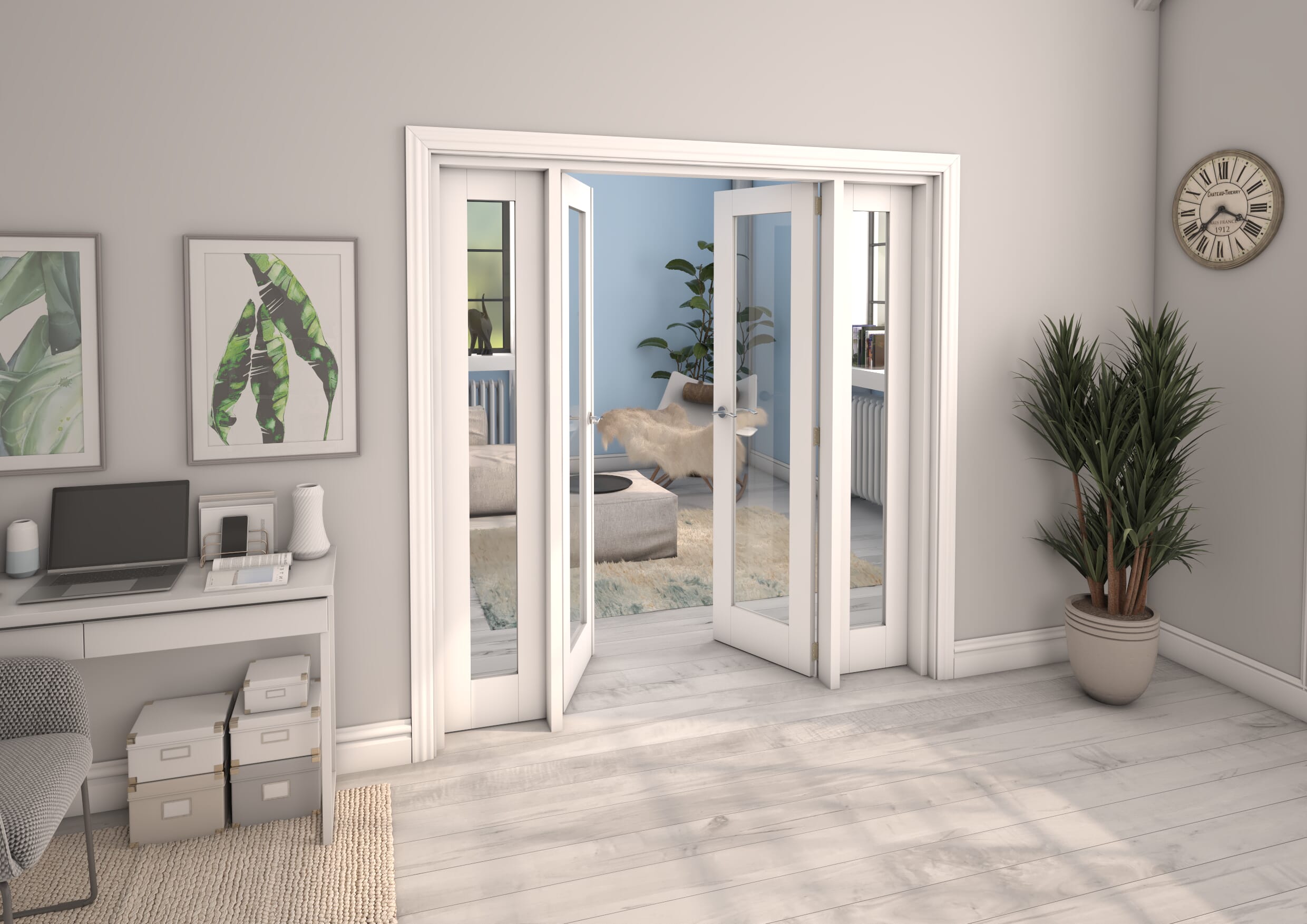 White P10 French Door Set 1996mm(W) x 2021mm(H)