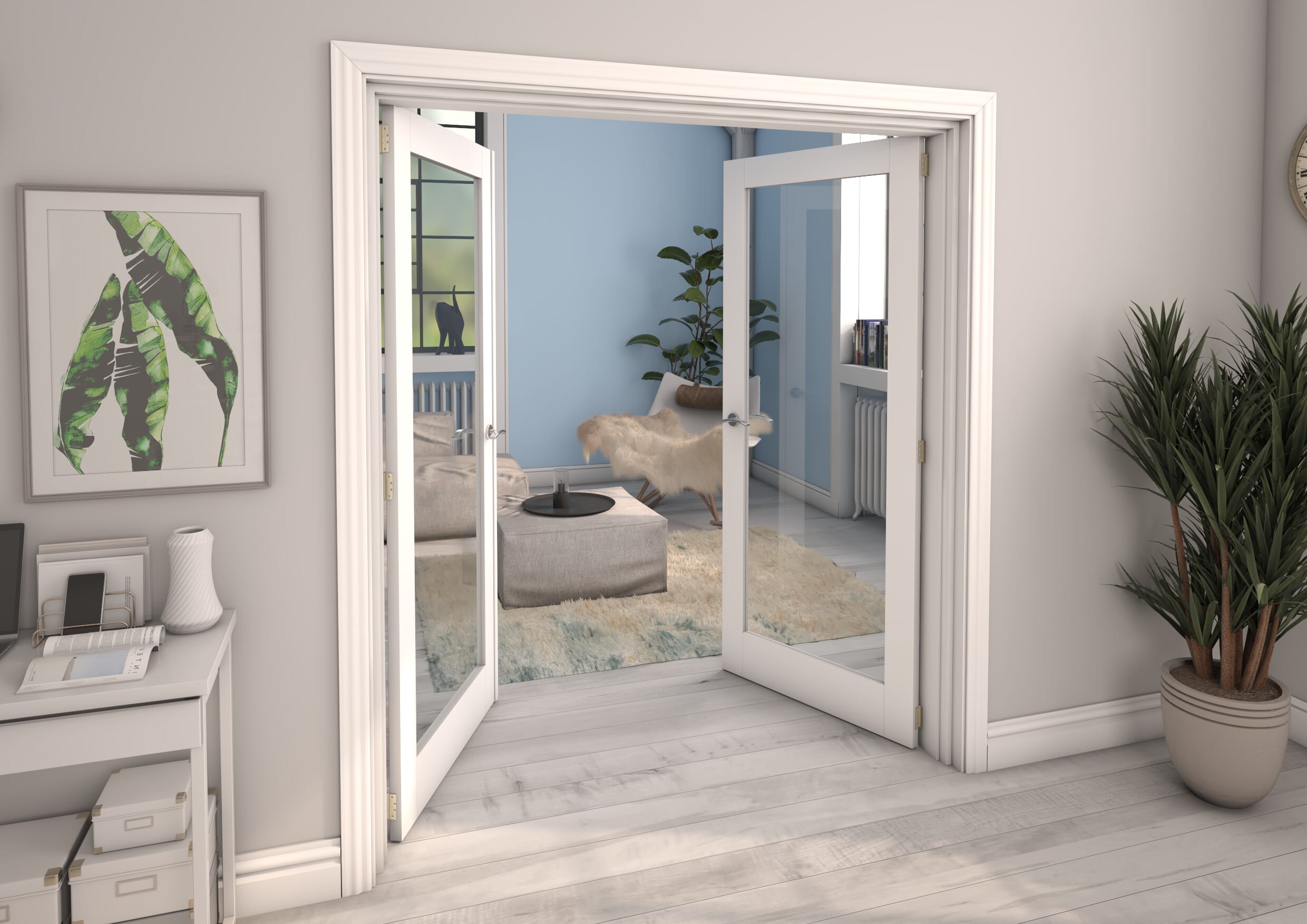 White P10 French Door Set 1580mm(W) x 2021mm(H)