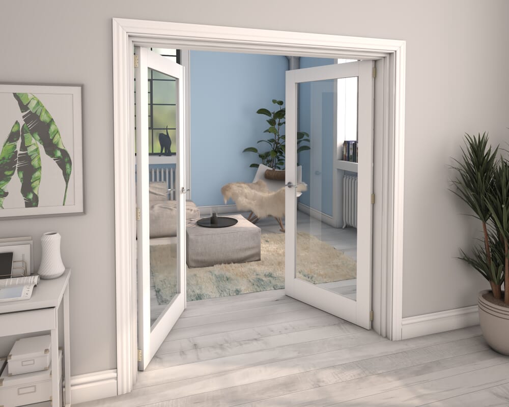 White P10 French Door Set 1580mm(W) x 2021mm(H)