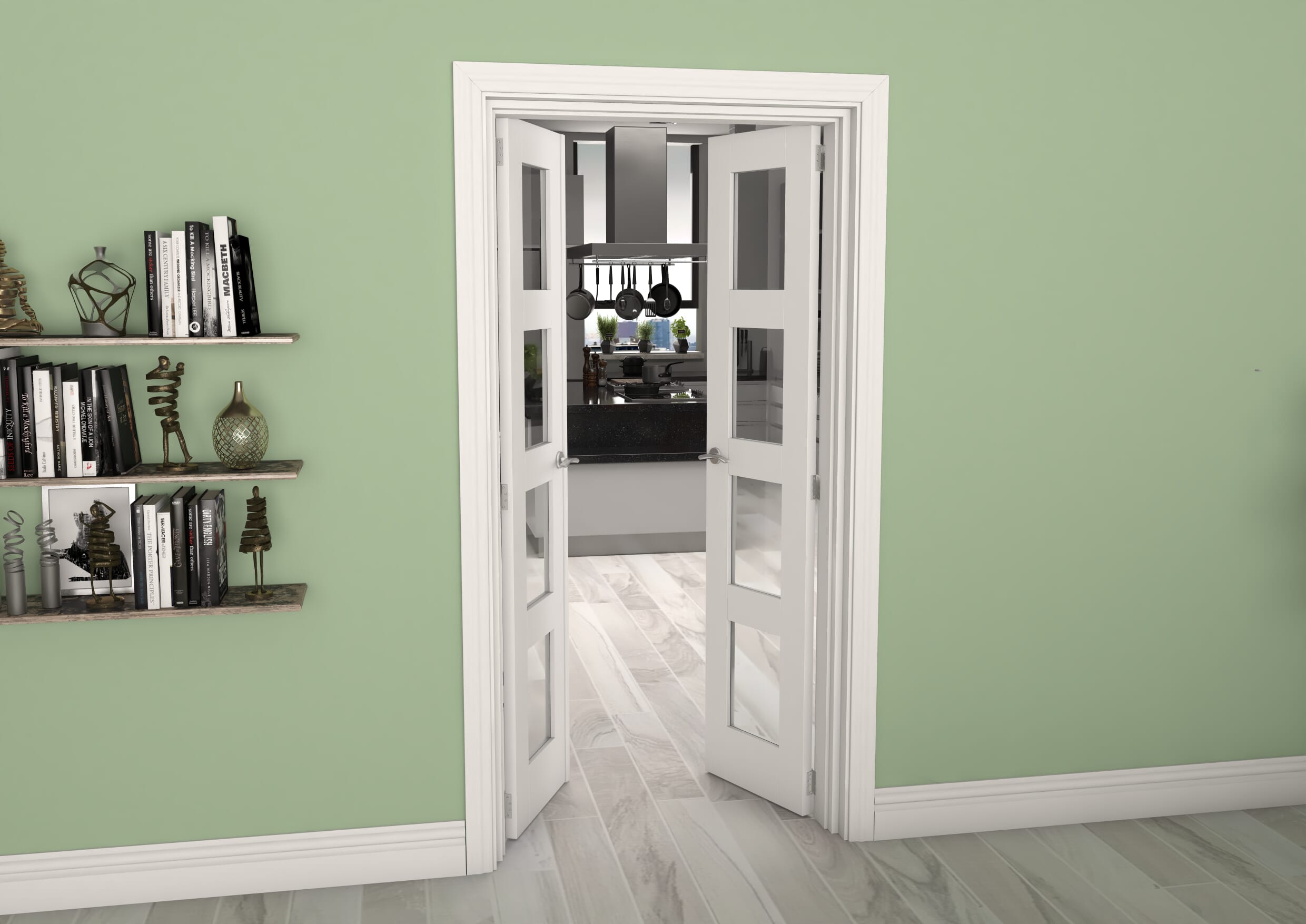 White 4L French Door Set 1122mm(W) x 2021mm(H)