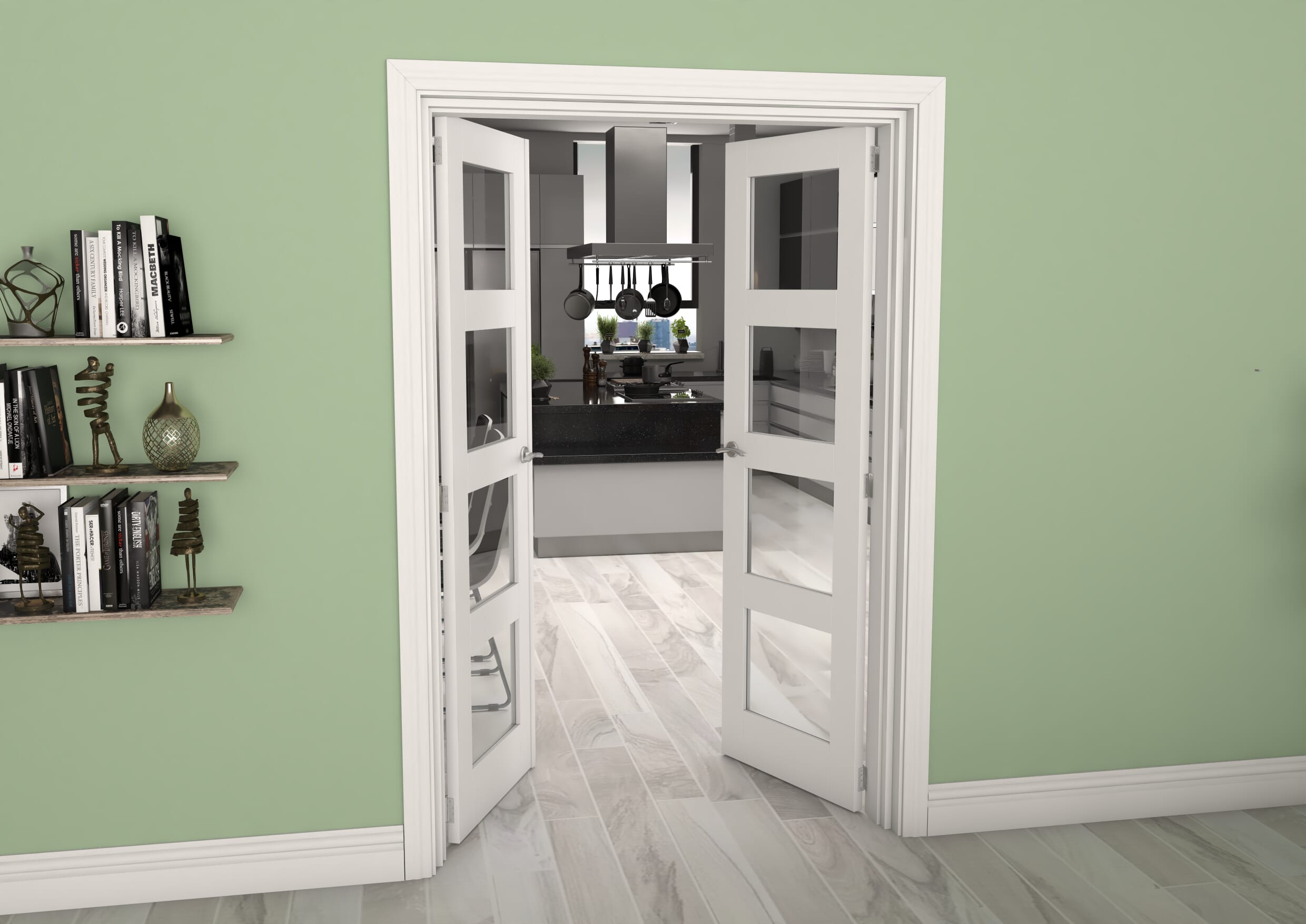 White 4L French Door Set 1276mm(W) x 2021mm(H)