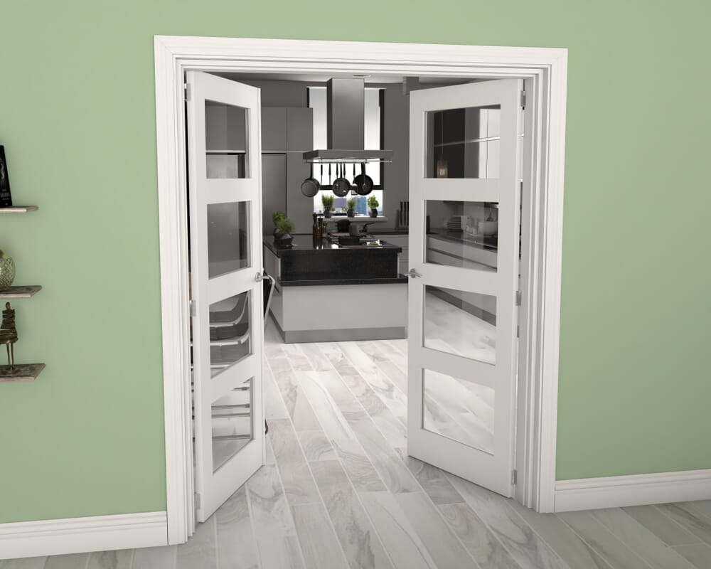 White 4L French Door Set 1426mm(W) x 2021mm(H)