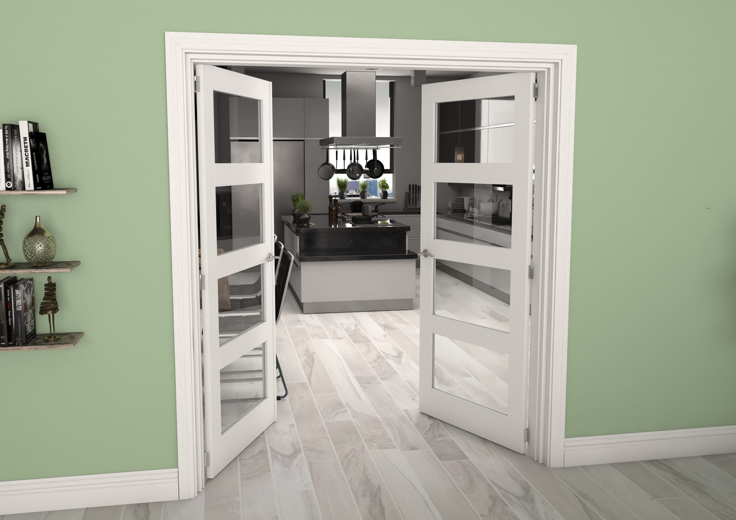 White 4L French Door Set 1732mm(W) x 2021mm(H)