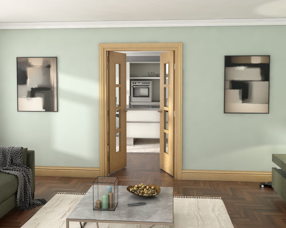 Oak Iseo 4L French Door Set 1122mm(W) x 2021mm(H)