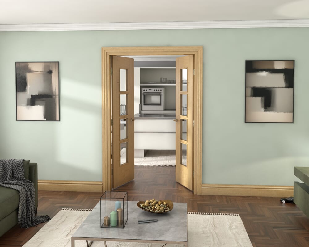 Oak Iseo 4L French Door Set 1276mm(W) x 2021mm(H)
