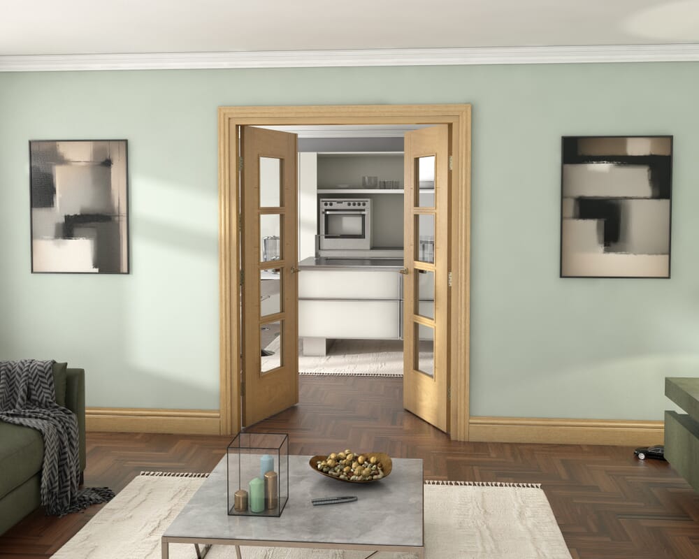 Oak Iseo 4L French Door Set 1426mm(W) x 2021mm(H)
