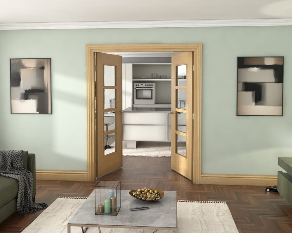 Oak Iseo 4L French Door Set 1580mm(W) x 2021mm(H)