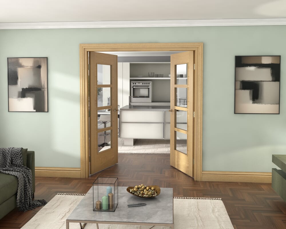 Oak Iseo 4L French Door Set 1732mm(W) x 2021mm(H)