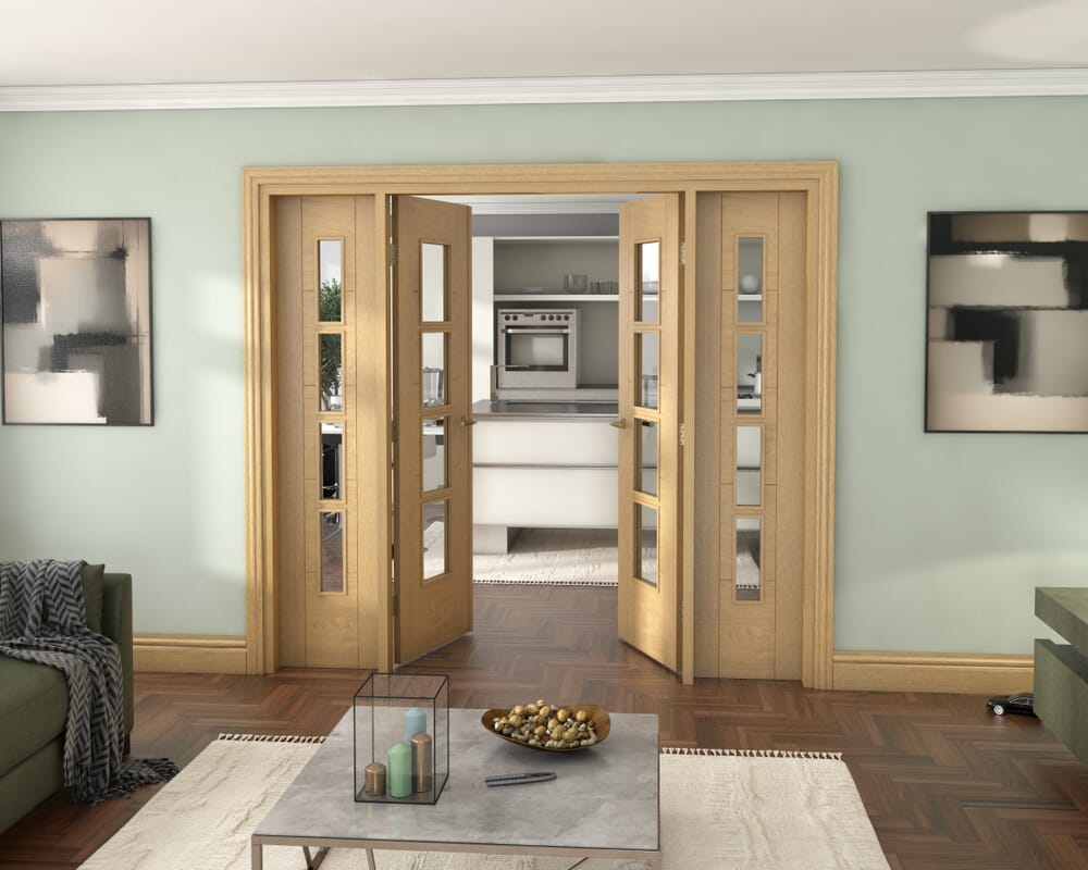 Oak Iseo 4L French Door Set 2226mm(W) x 2021mm(H)