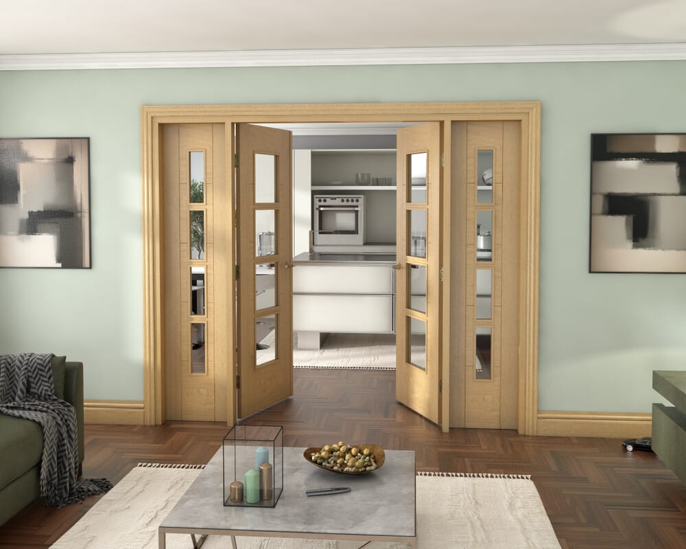 Oak Iseo 4L French Door Set 2378mm(W) x 2021mm(H)