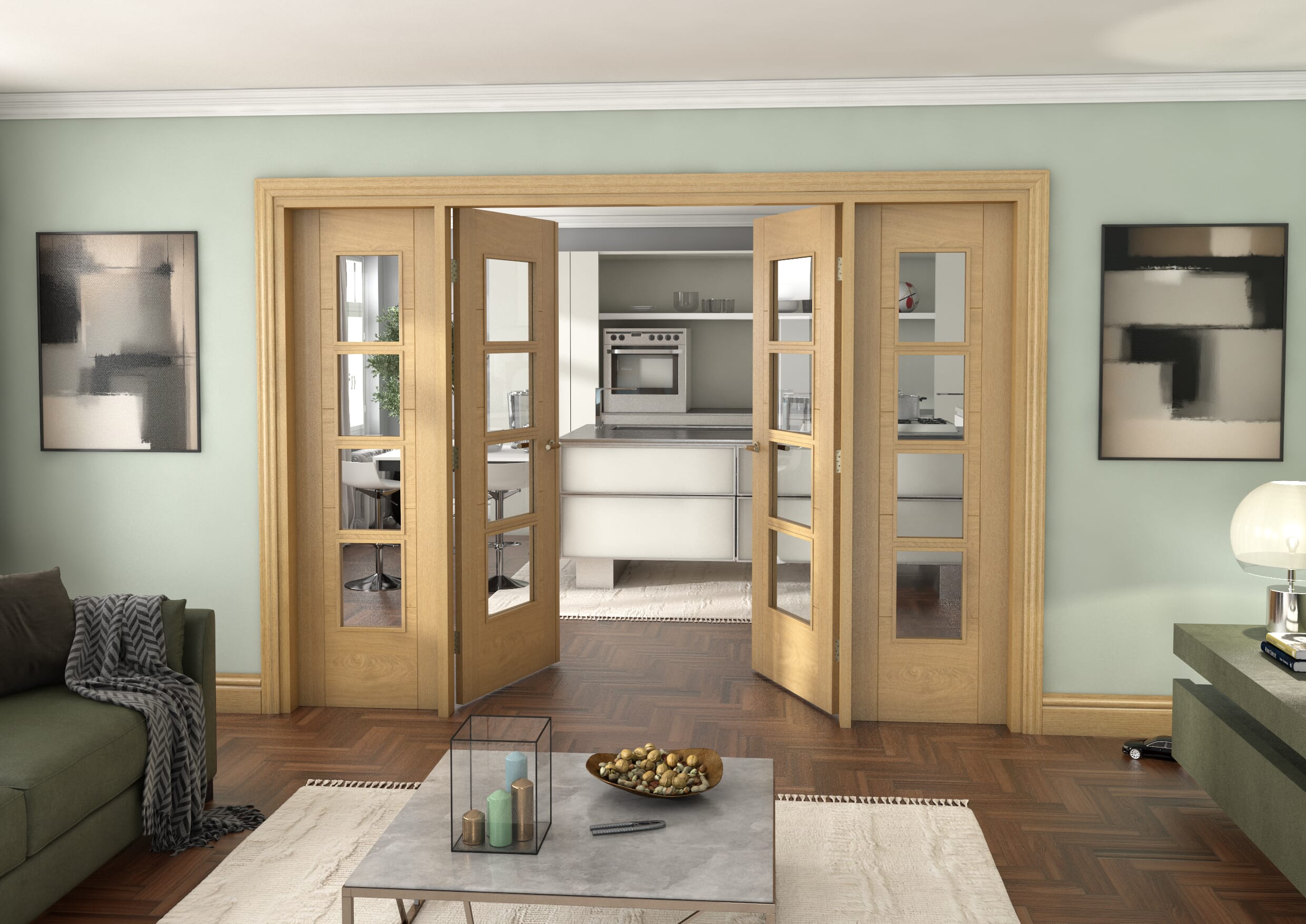 Oak Iseo 4L French Door Set 2836mm(W) x 2021mm(H)